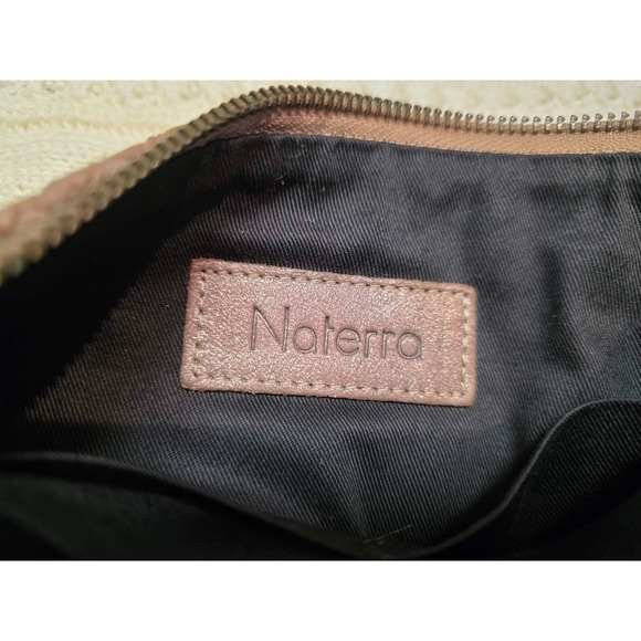 Naterra Women's Wristlet Clutch Lamb Leather Brown Bag Purse - Picture 10 of 16